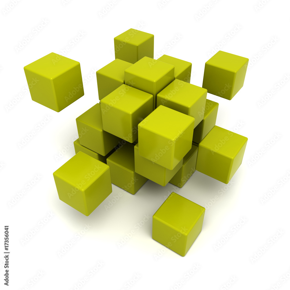 Obraz premium Green cubic background