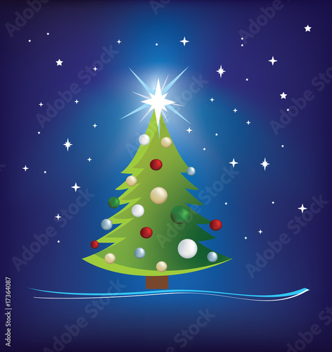 Wallpaper Mural christmas tree modern illustration Torontodigital.ca