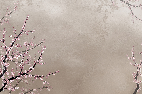 Wallpaper Mural Ornamental cherry tree on rough background with place for text Torontodigital.ca