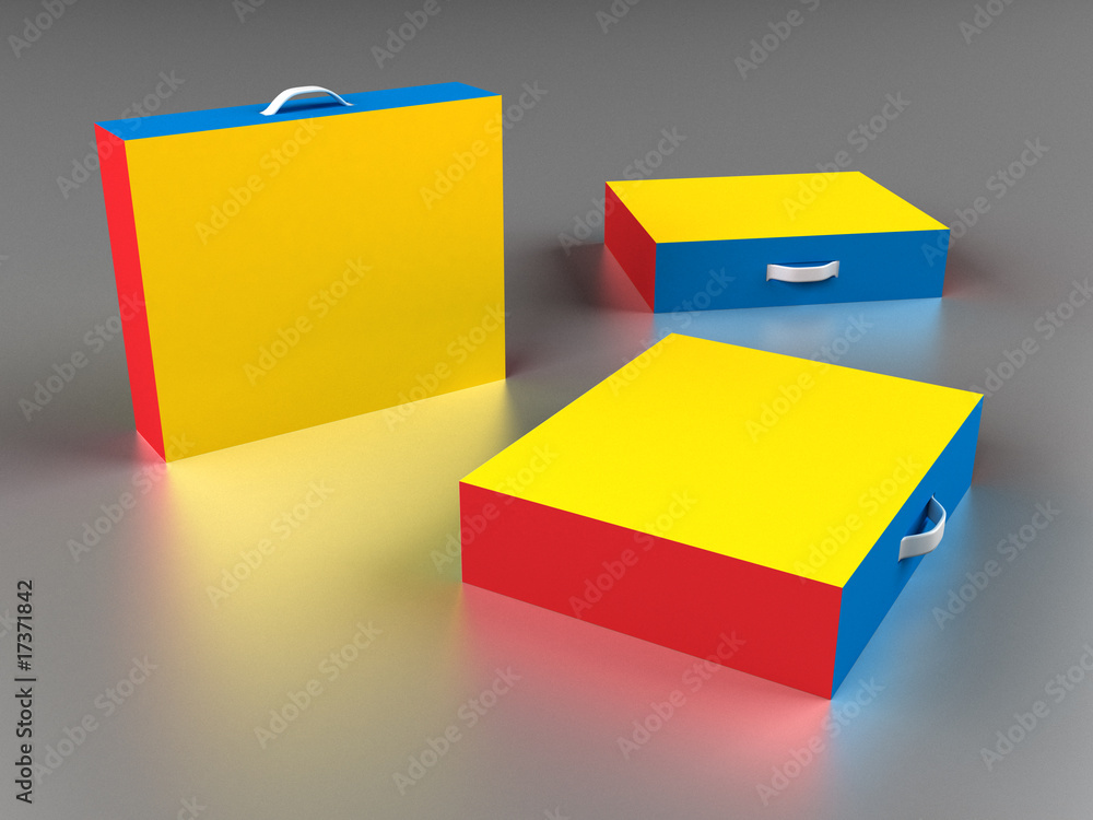 Scattered colorful boxes Scattered colorful boxes