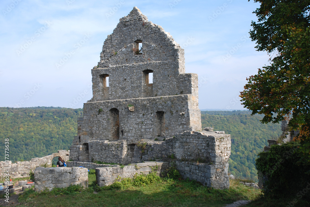 Mauerrest auf der Festung Hohenurach