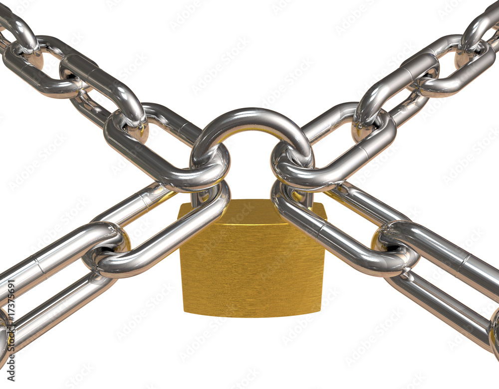 Obraz premium Crossed chains with padlock