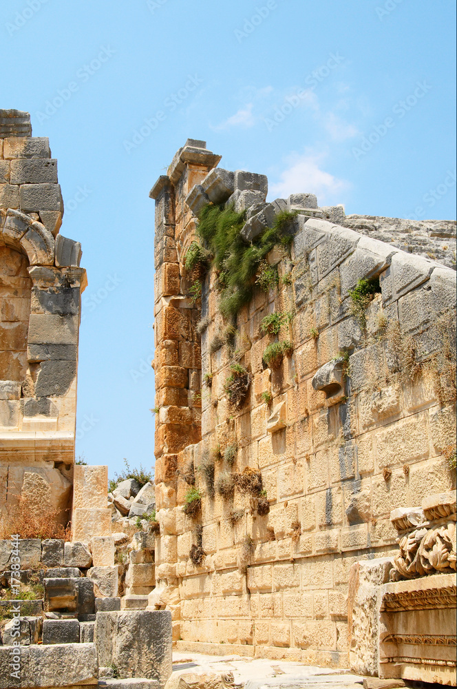 Ancient theater ruins in Myra, Turkey.