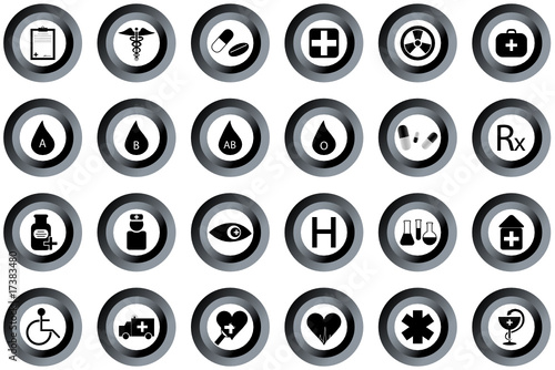 Illustration of medical buttons