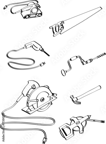 vector drawing of carpenters' tools