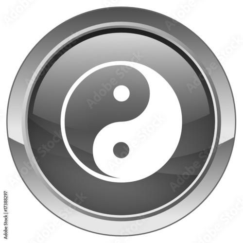 Ying & Yang button (vector)