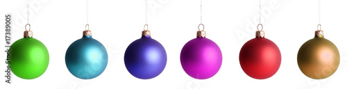 Six christmas balls on white background (XXXL)