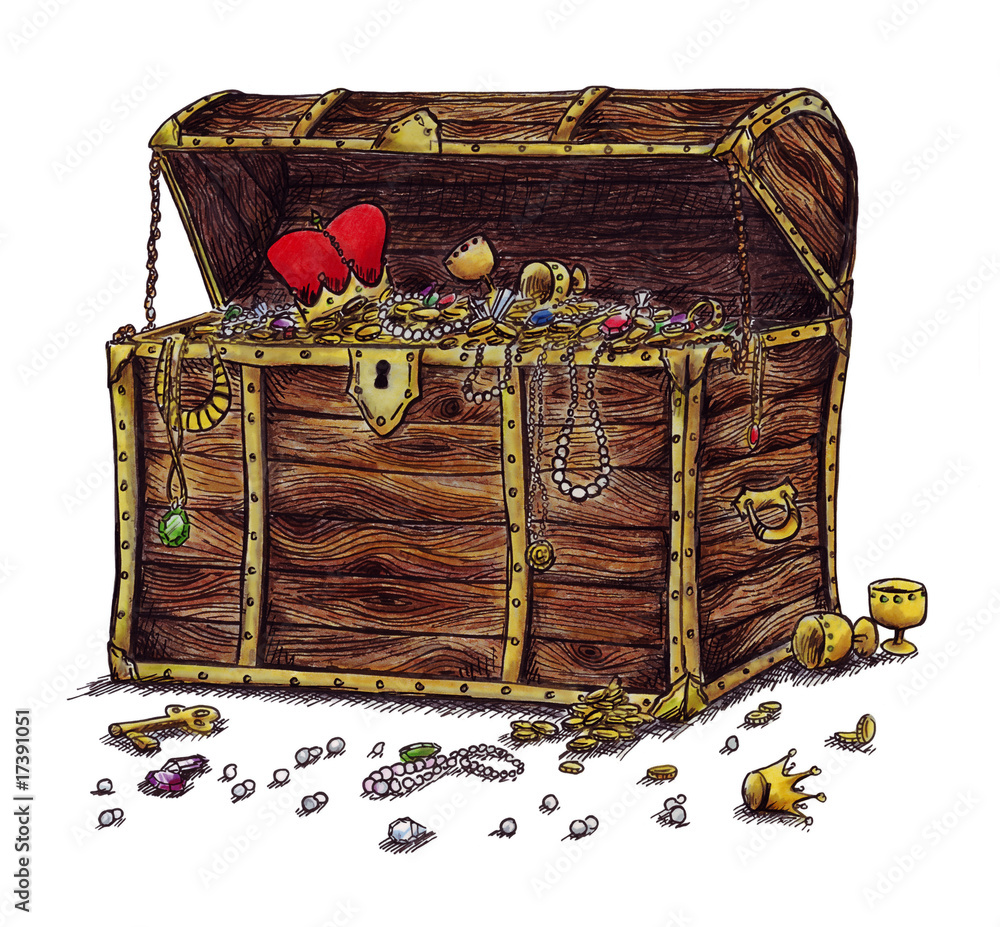 schatztruhe, truhe, schatz, piraten, gold, gewinnspiel Stock-Illustration |  Adobe Stock