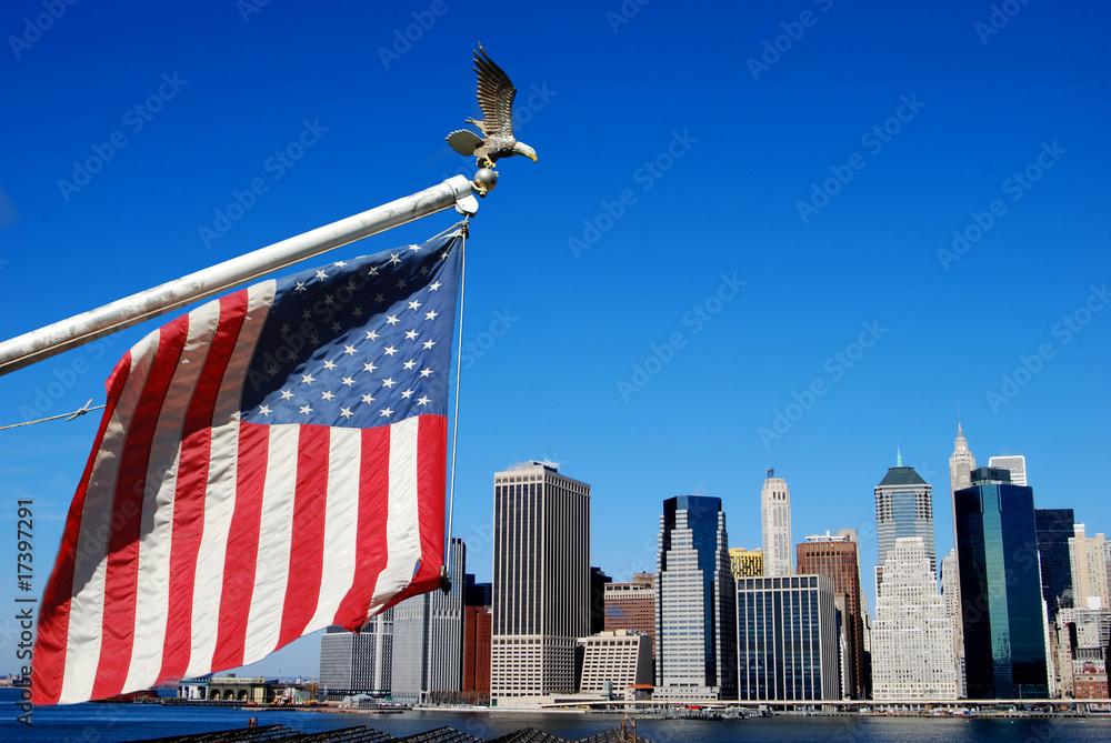 American flag in Manhattan
