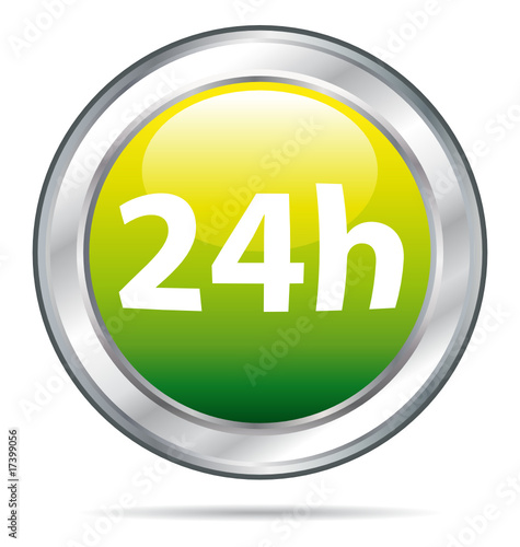 24h Delivery single icon in a green glass ball