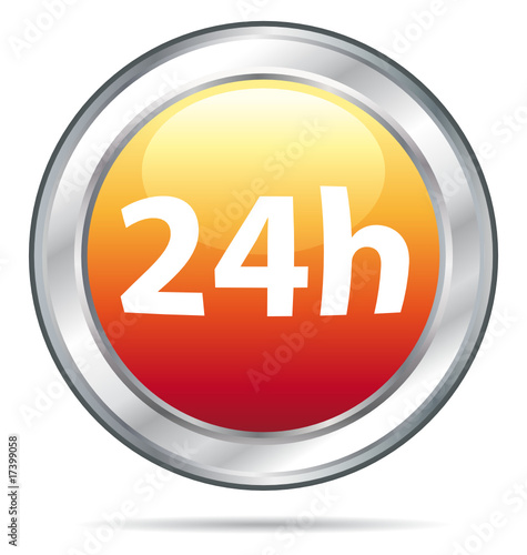24h Delivery single icon in an orange glass ball