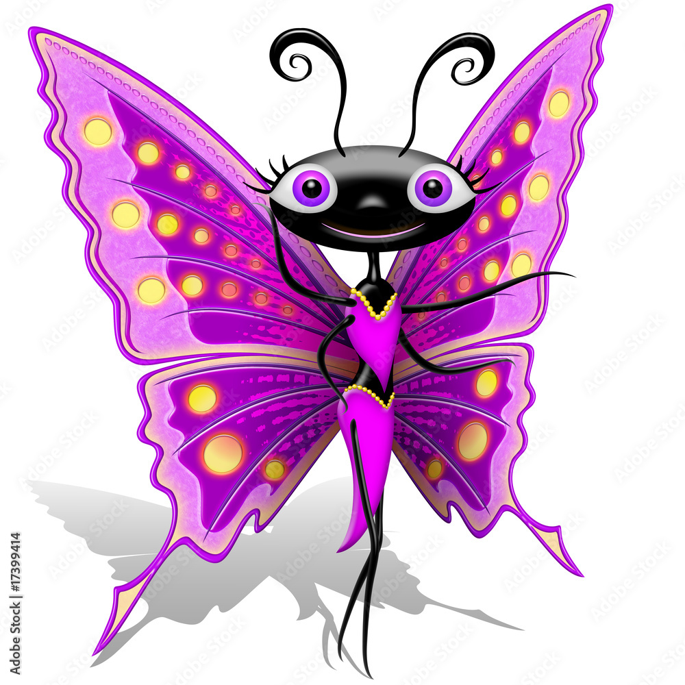 Farfalla Sexy-Sexy Butterfly-Papillon sexy-Cartoon Stock Illustration |  Adobe Stock