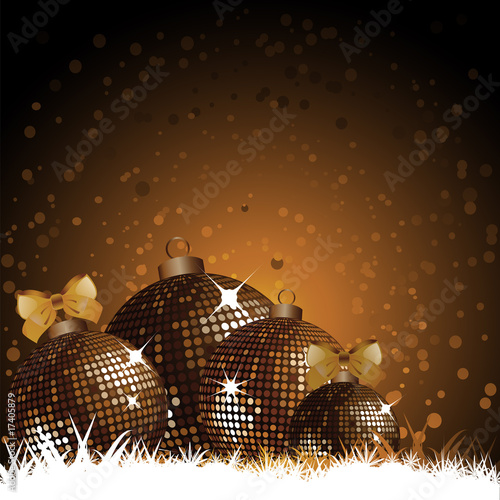 Gold christmas baubles