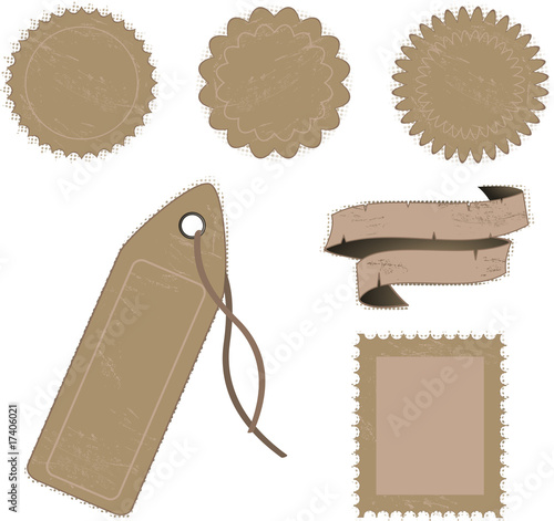 grunge shopping tags and labels