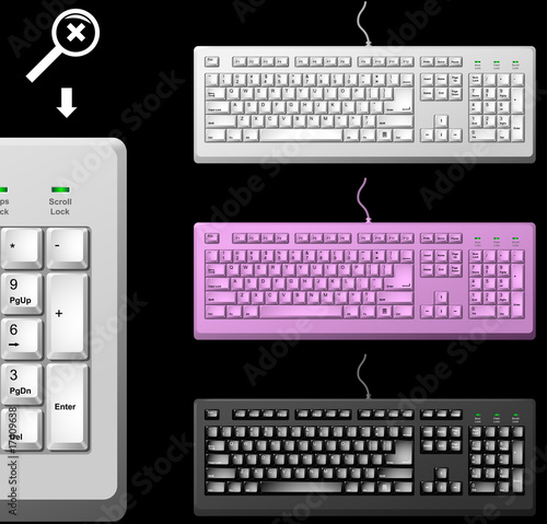 Standard computer keyboard vector template