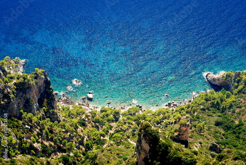 Azure sea at Capri island