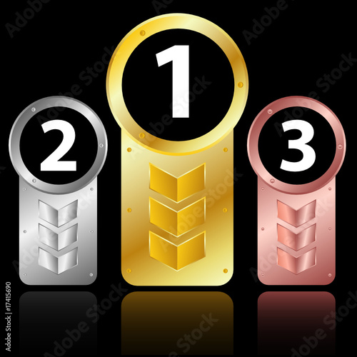 first second and third places