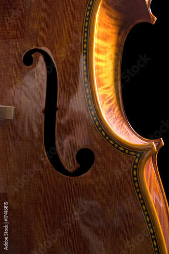 cello on a black background