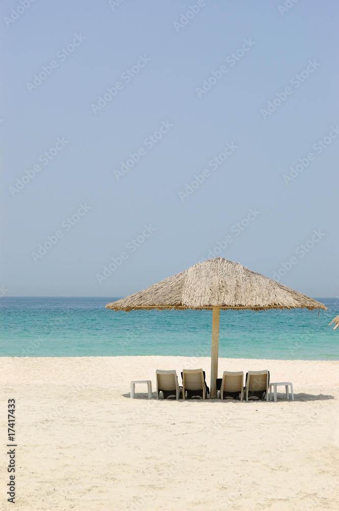 Fototapeta premium Beach at luxurious hotel, Dubai, UAE
