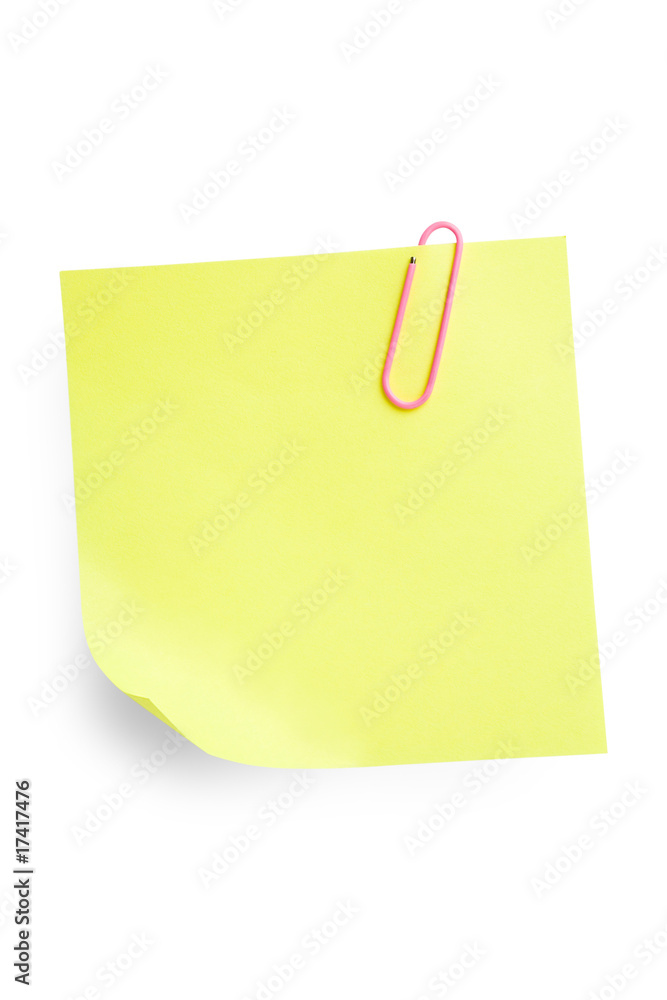 Sticky Note with Paperclip Sticky Note with Paperclip