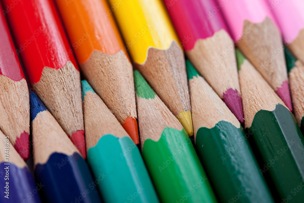 Macro of color pencils Macro of color pencils