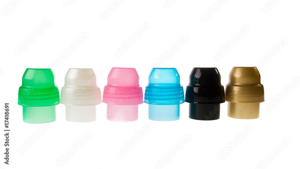 plastic lids isolated on the white background plastic lids isolated on the white background