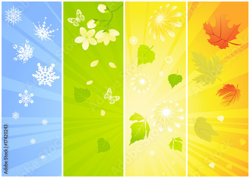 Four seasonal backgrounds