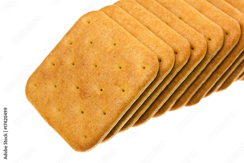 Fototapeta premium Cookie of the cracker put on white background