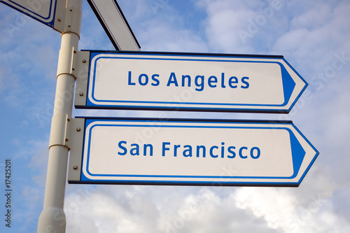 los angeles and san francisco signs