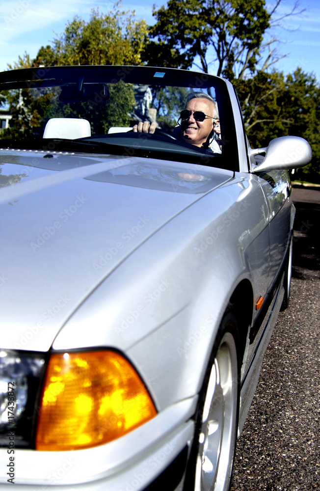 Obraz premium Man in convertible