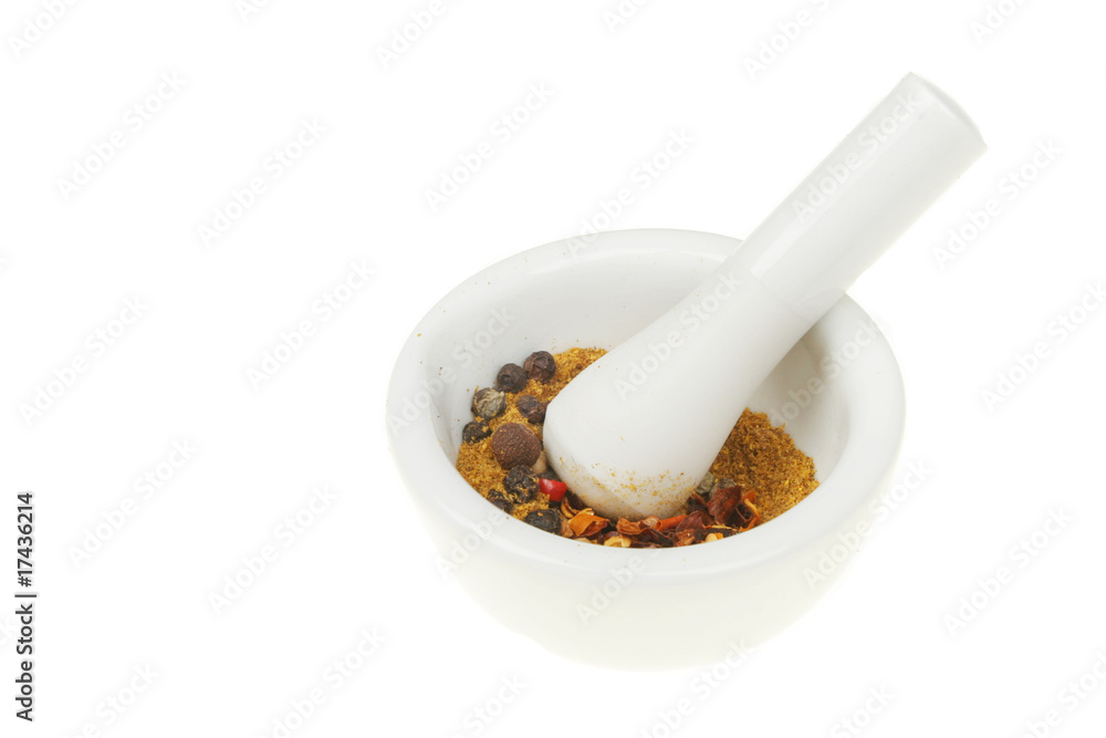pestle and mortar with ingredients pestle and mortar with ingredients