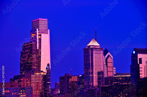 Center city Philadelphia and new comcast center at dusk © Jorge Moro