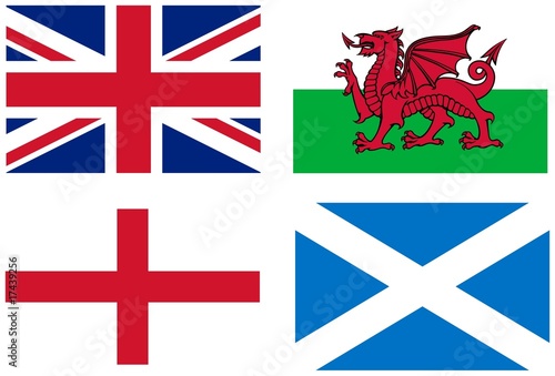 UK, flags background photo