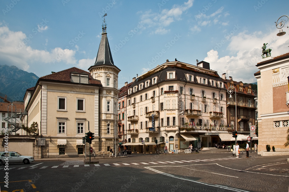 Stadtansichten vom Kurort Meran in Tirol, Italien