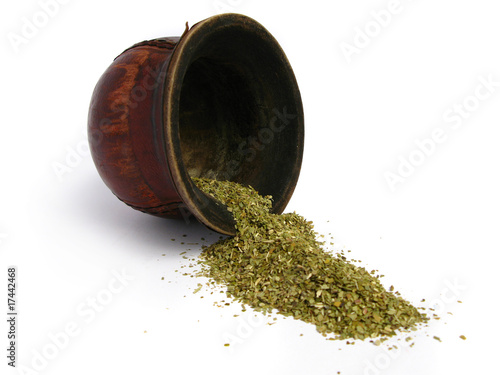 Isolated Leather Mate Cup with  yerba
