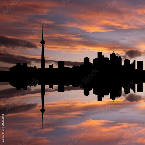 Photography Toronto skyline at sunset illustration