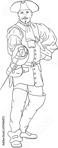 vector - musketeer isolated on background