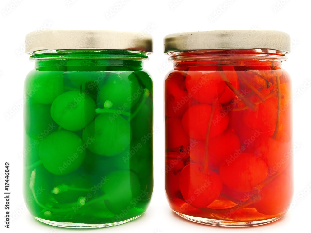 jars with cherry jars with cherry
