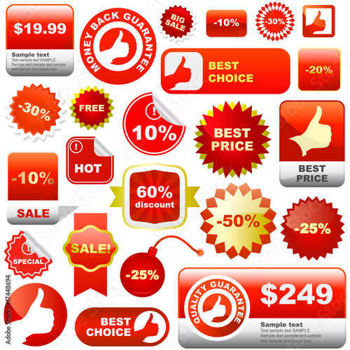 Set of design elements for sale.