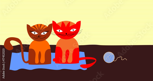 Two cartoon cats