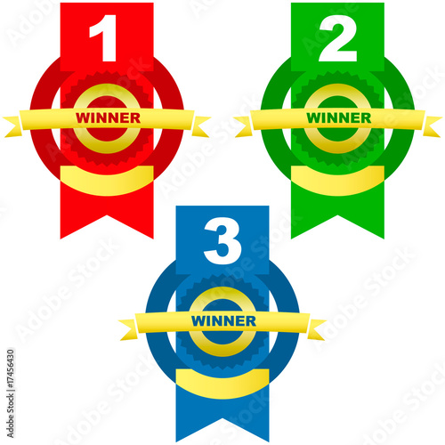 Vector award with place numbers.