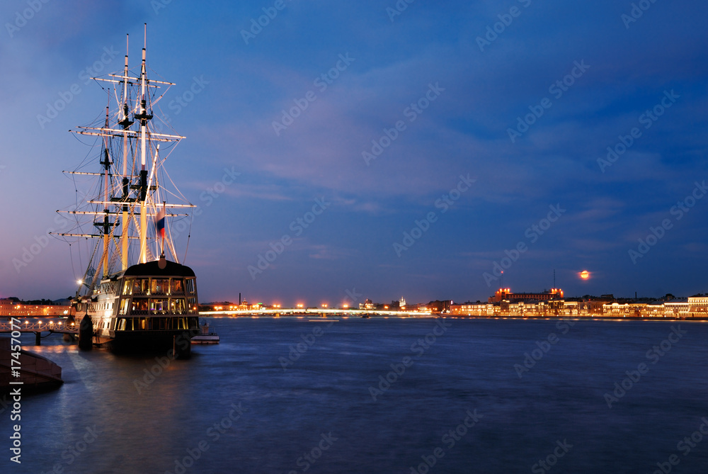 Old sail yacht in Saint-Petersburg