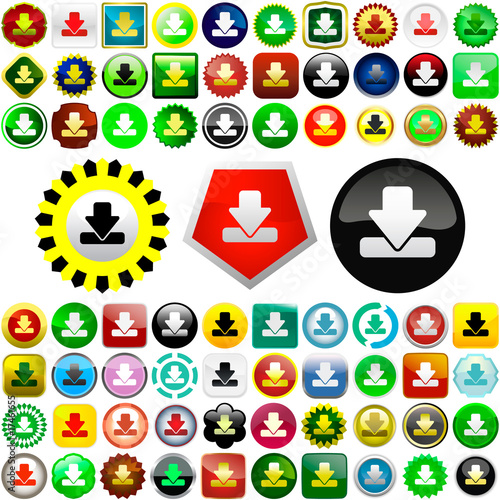Download icons. Vector set.