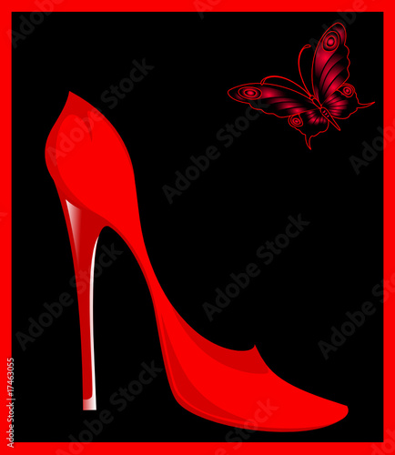 Beautiful female sexy shoes against for design