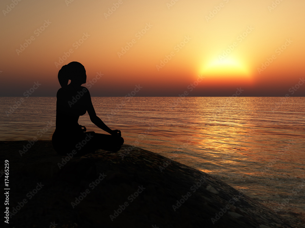 Fototapeta premium The women in a pose of a lotus