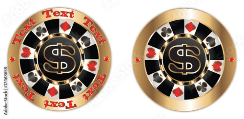 Poker chips dollar. Vector
