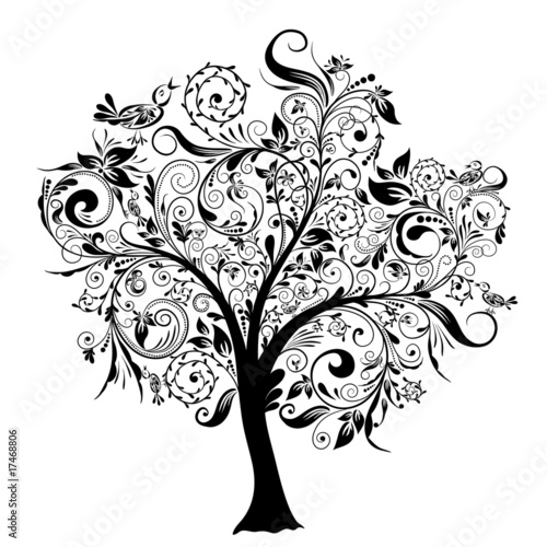 Decorative tree, vector