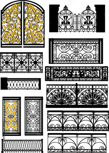fence collection isolated on white