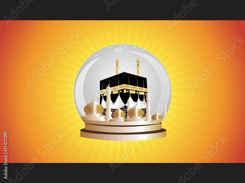 Illustration of Kaaba in Mecca photo