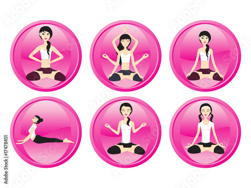 abstract background with yoga icons